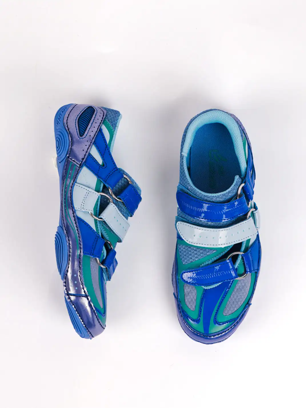 PIU astratto | Hollow Out Functional Flat Shoes-Blue