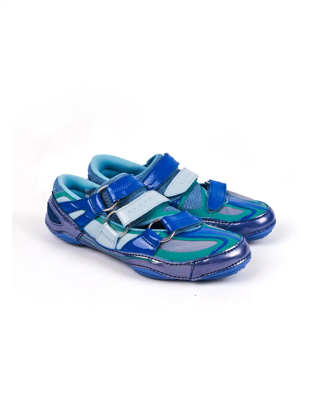 PIU astratto | Hollow Out Functional Flat Shoes-Blue