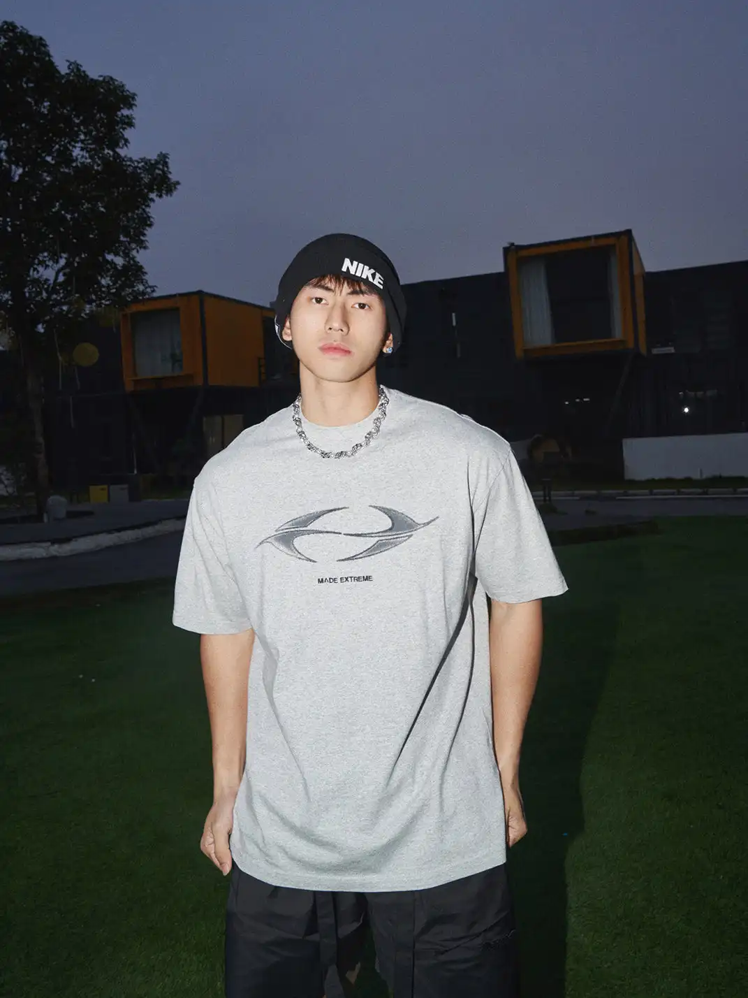 PAPASLILMONSTER | Minimalist Loose Printed Pure Cotton T-Shirt