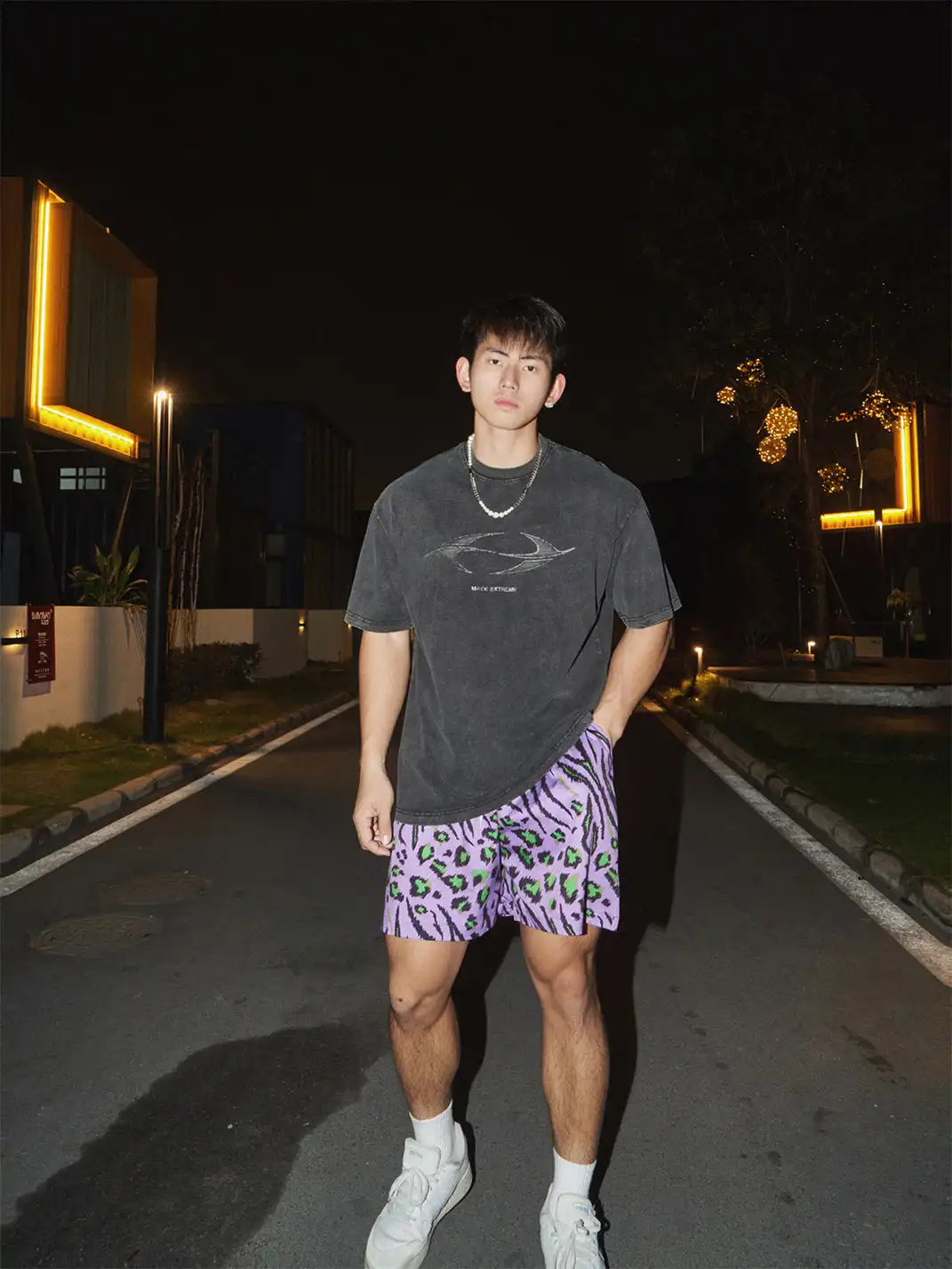 PAPASLILMONSTER | Minimalist Loose Printed Pure Cotton T-Shirt