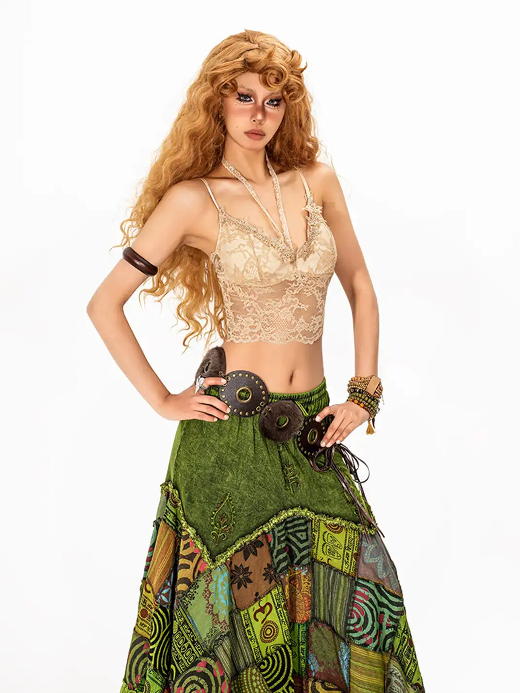 Arielink | Green Mesh Camisole & Lace Bra