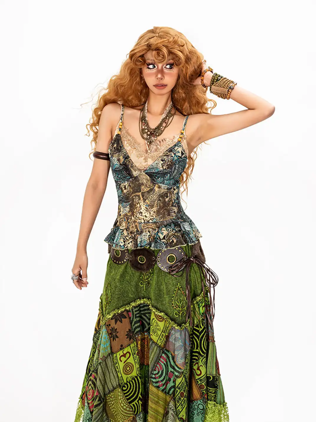 Arielink | Green Mesh Camisole & Lace Bra