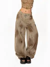 Arielink | Vintage Dirty Dyed Wide-Leg Jeans