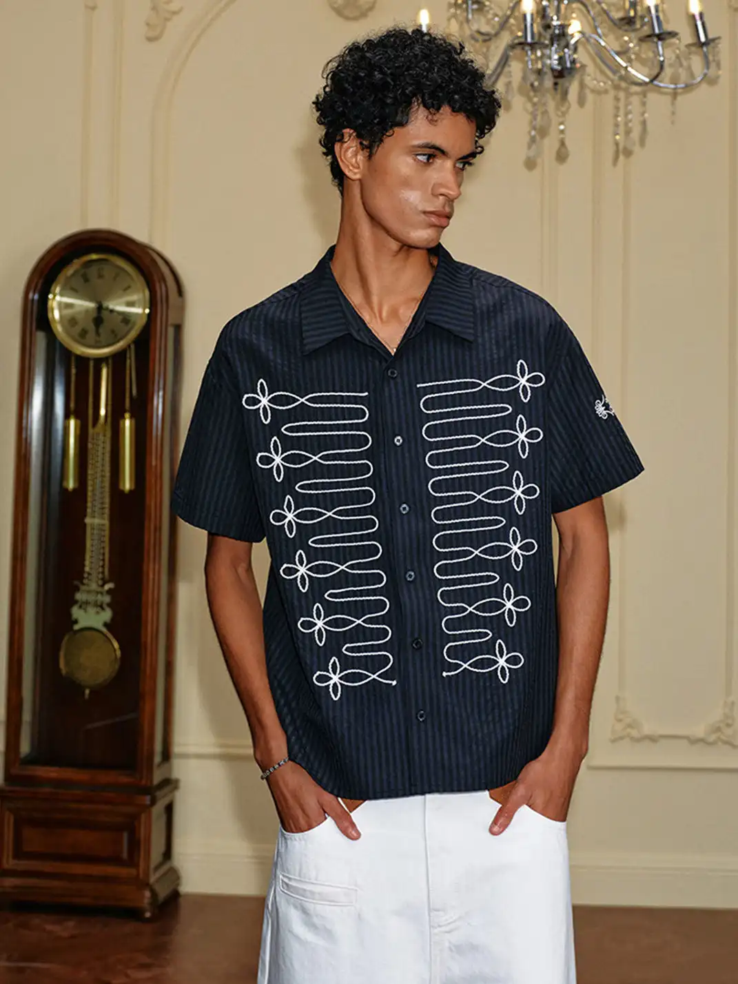 YADcrew | Rope Knot Tie Short Sleeve Shirt