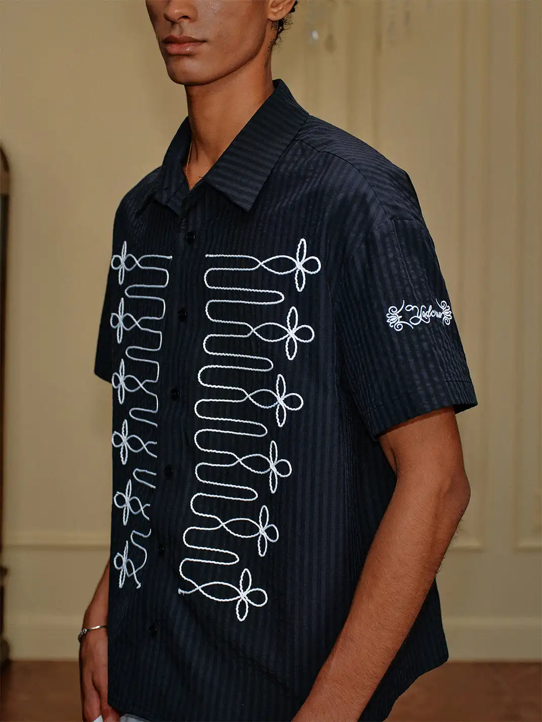 YADcrew | Rope Knot Tie Short Sleeve Shirt