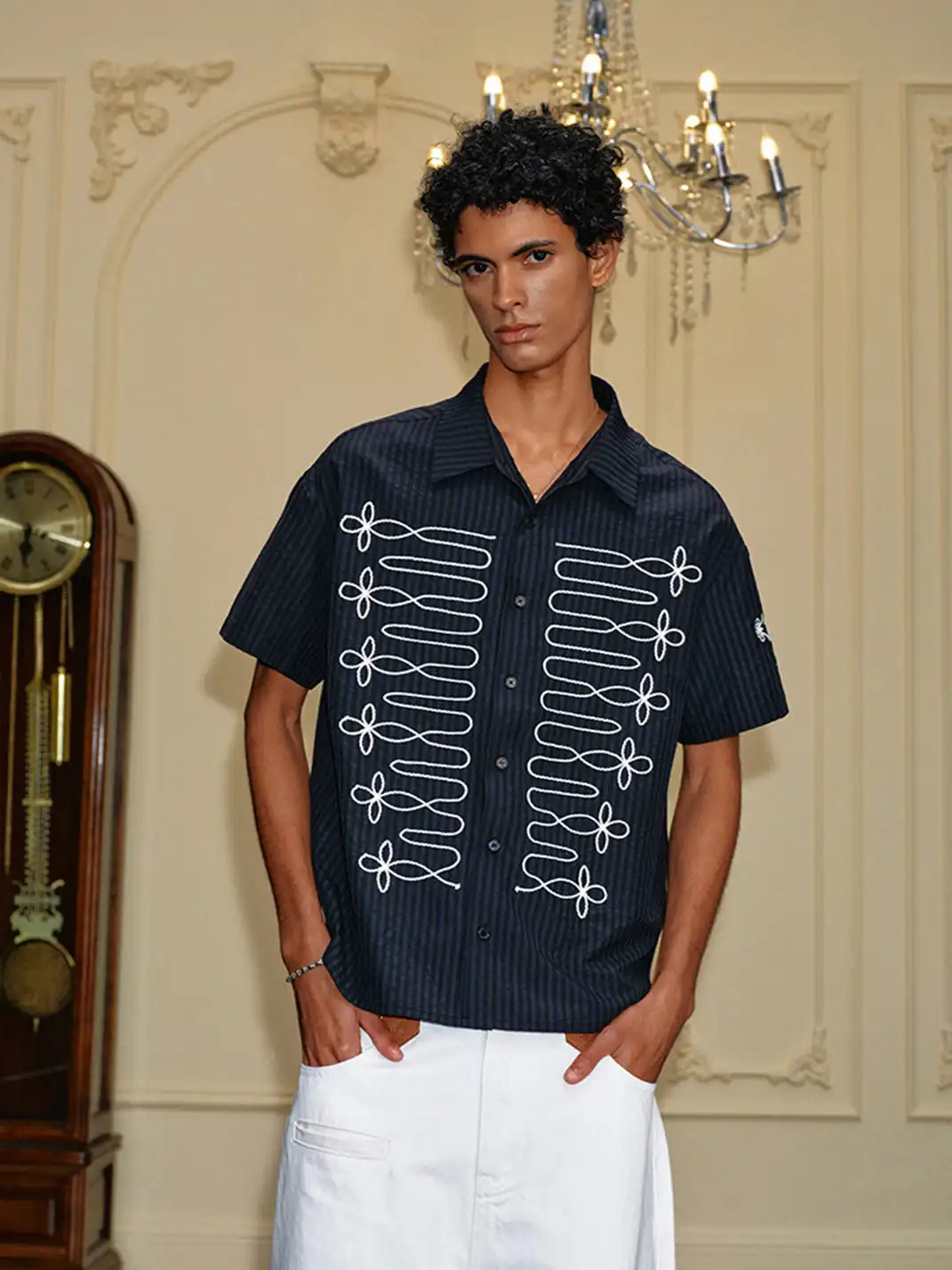 YADcrew | Rope Knot Tie Short Sleeve Shirt