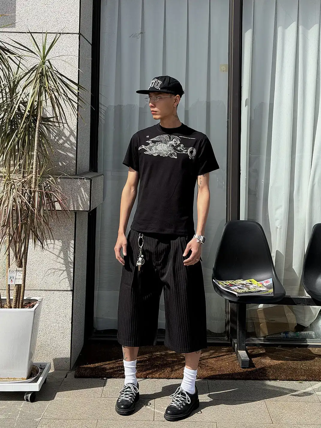 BurnBro | Striped Loose Casual Suit Pants