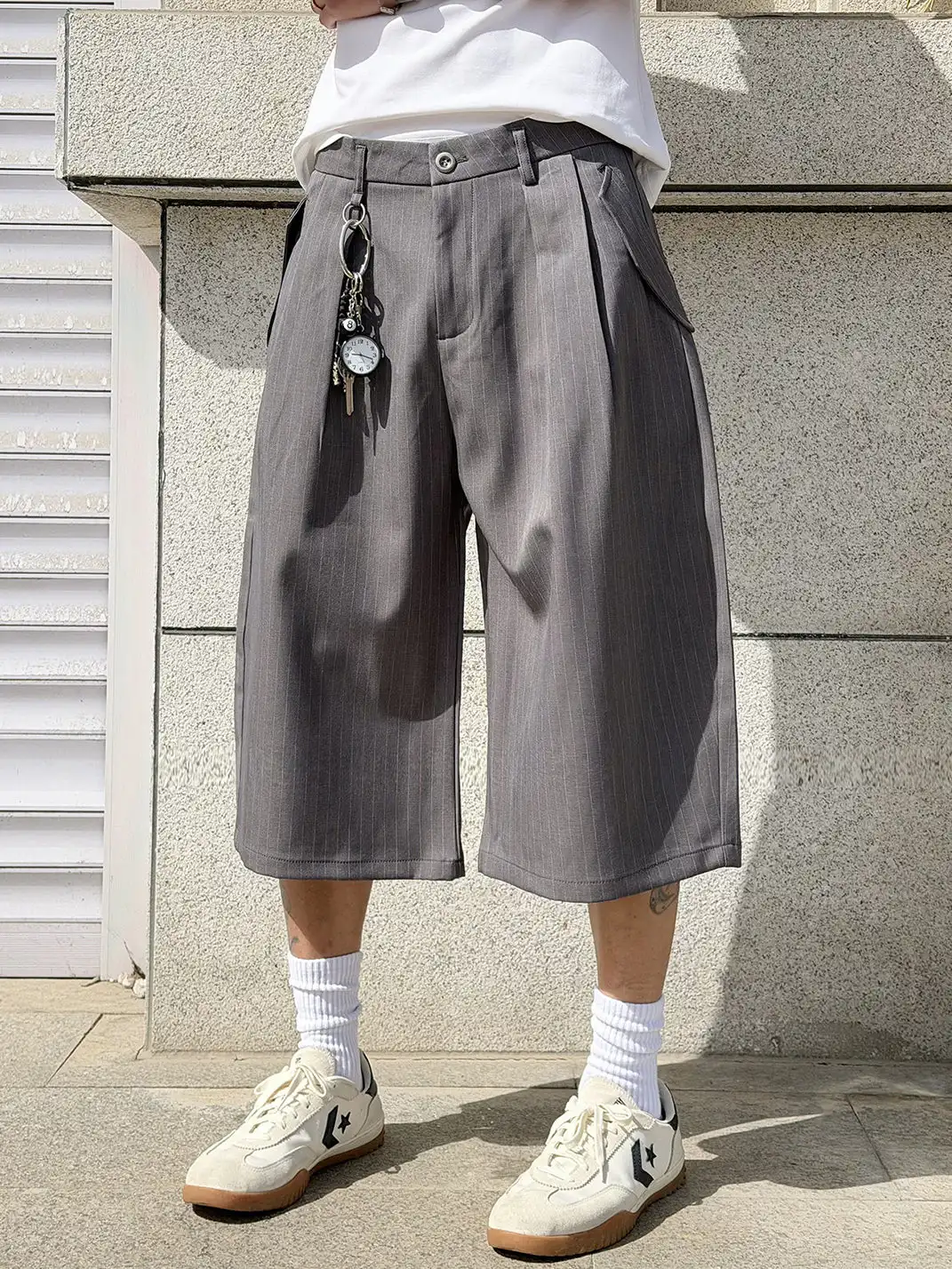 BurnBro | Striped Loose Casual Suit Pants