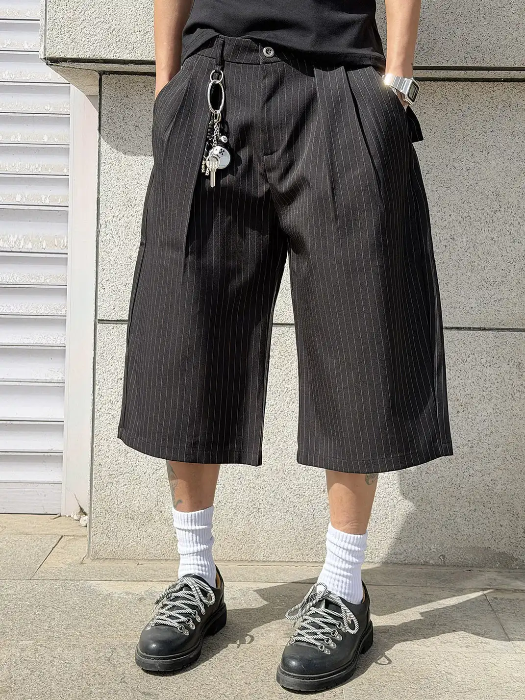 BurnBro | Striped Loose Casual Suit Pants