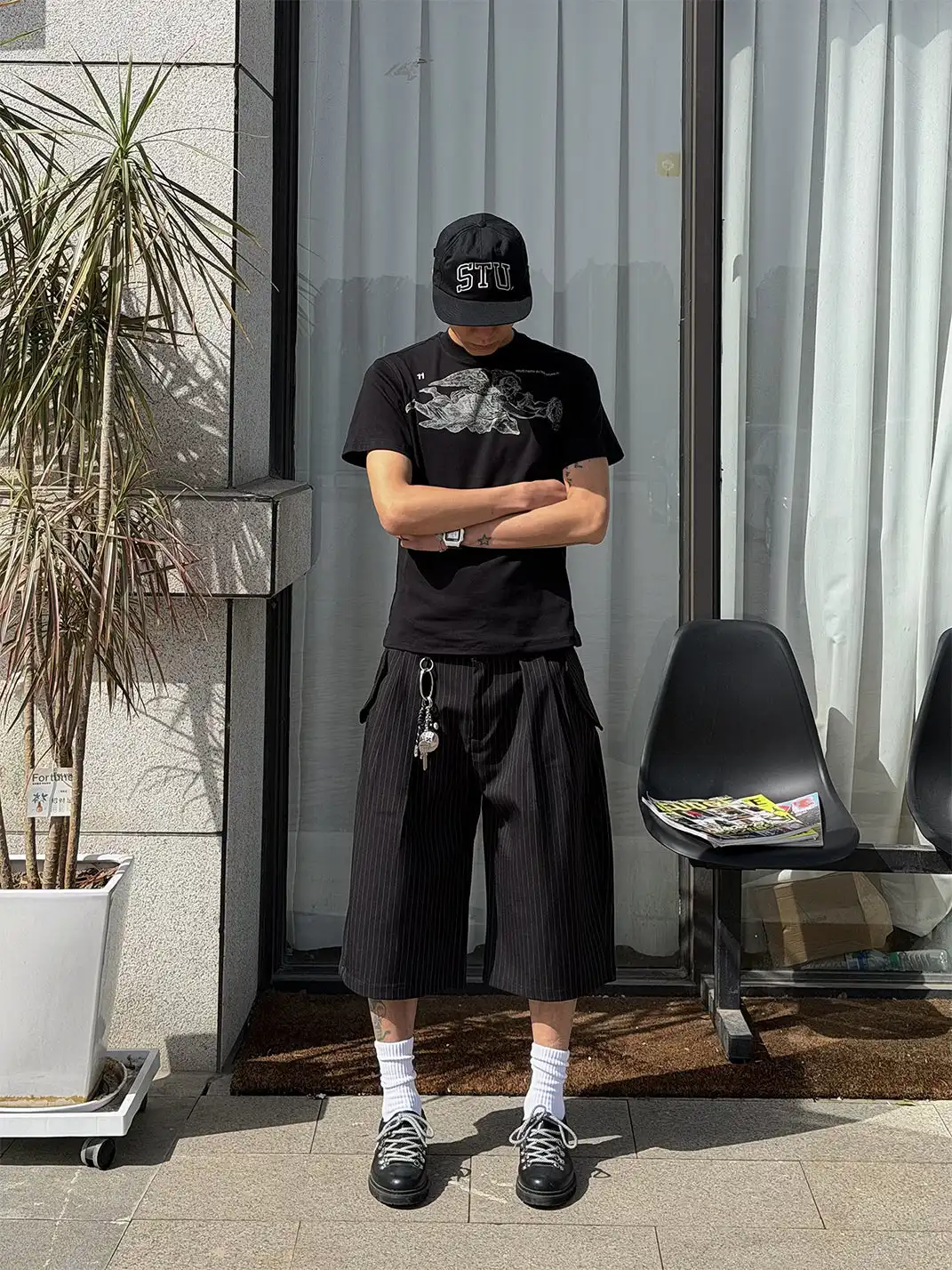 BurnBro | Striped Loose Casual Suit Pants
