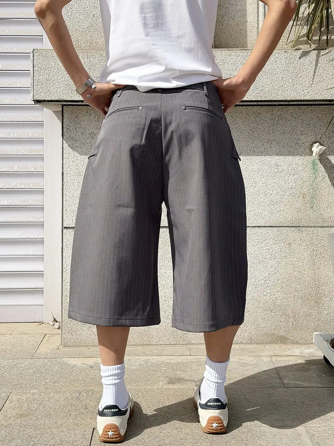 BurnBro | Striped Loose Casual Suit Pants