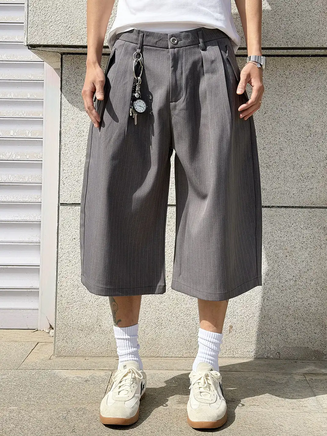 BurnBro | Striped Loose Casual Suit Pants