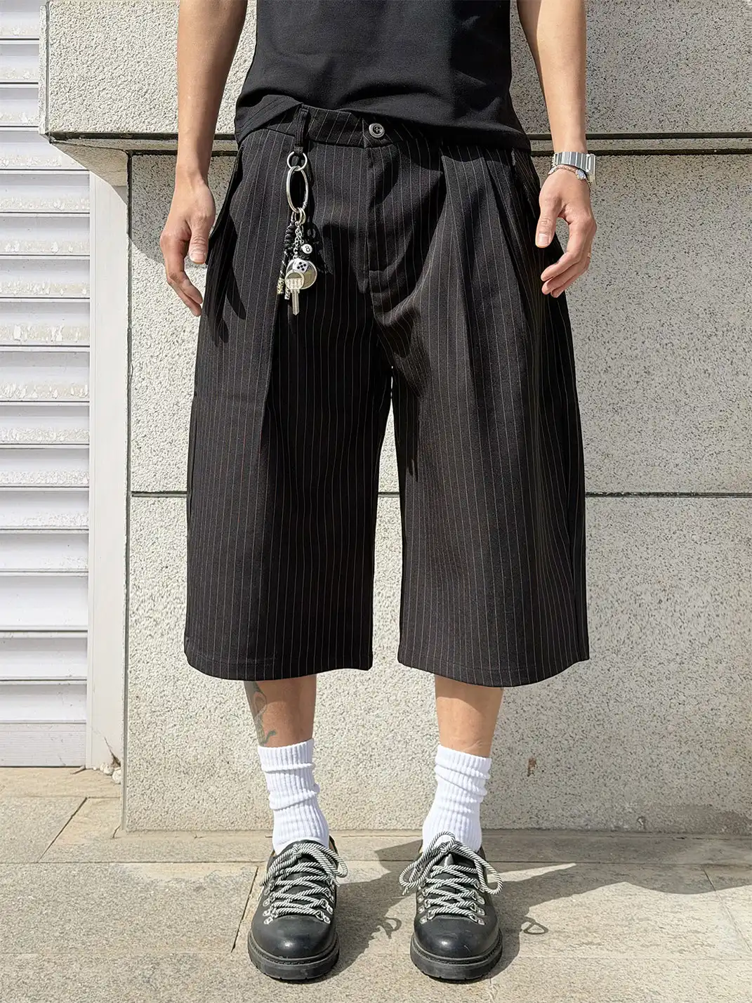 BurnBro | Striped Loose Casual Suit Pants