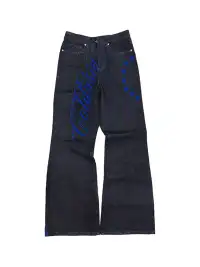 ColdAsia | Script Embroidery Raw Denim Jeans