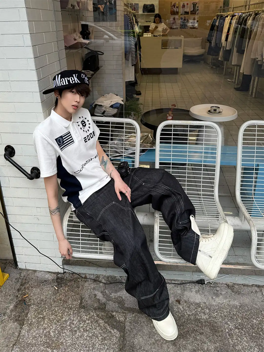 ColdAsia | Flag "200E" Embroidered Polo T-Shirt