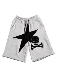 ColdAsia | "Star Skull" Patch Embroidered Capri Pants