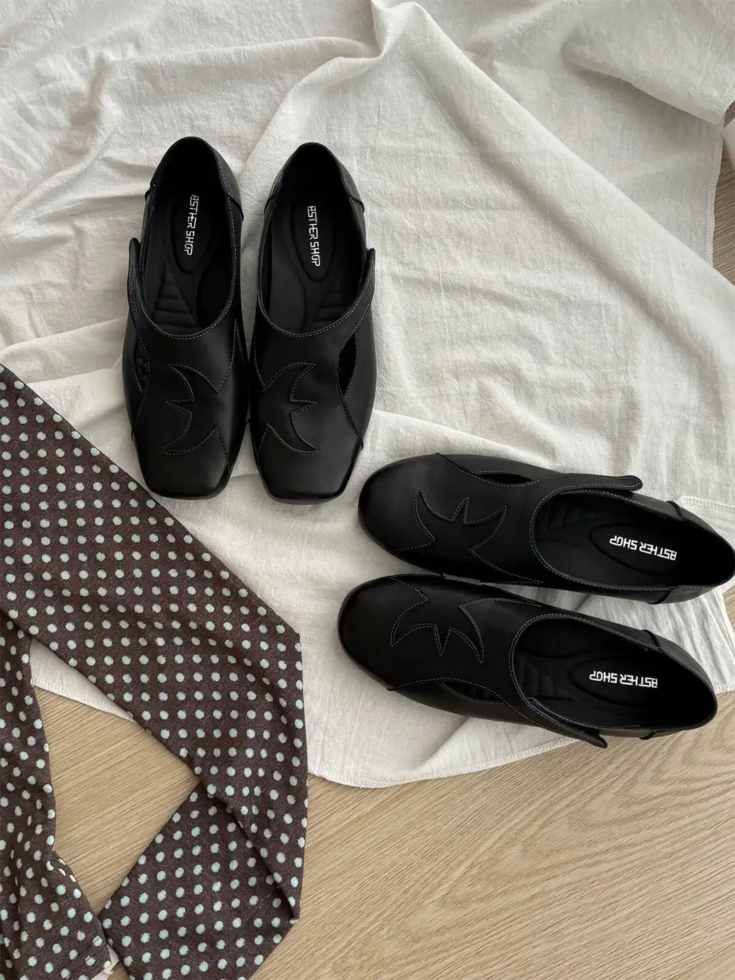 Asthershop | Star And Moon Slip-On Flat Shoes