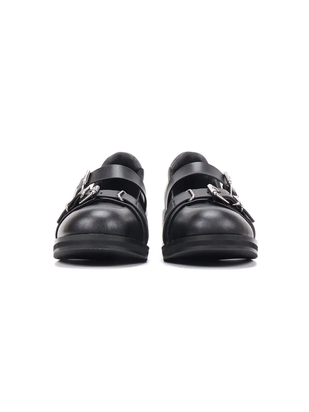 Asthershop | Shallow Mouth Round Toe Chunky Heel Mary Jane Shoes
