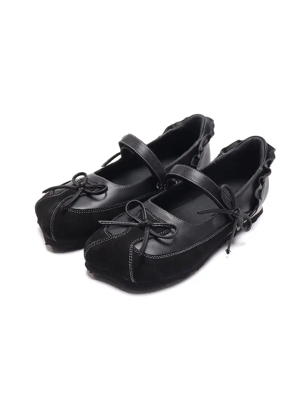 Asthershop | Bow Decor Mary Jane Flat Shoes