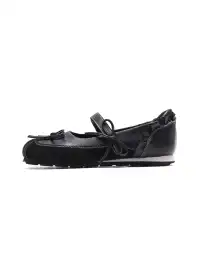 Asthershop | Bow Decor Mary Jane Flat Shoes