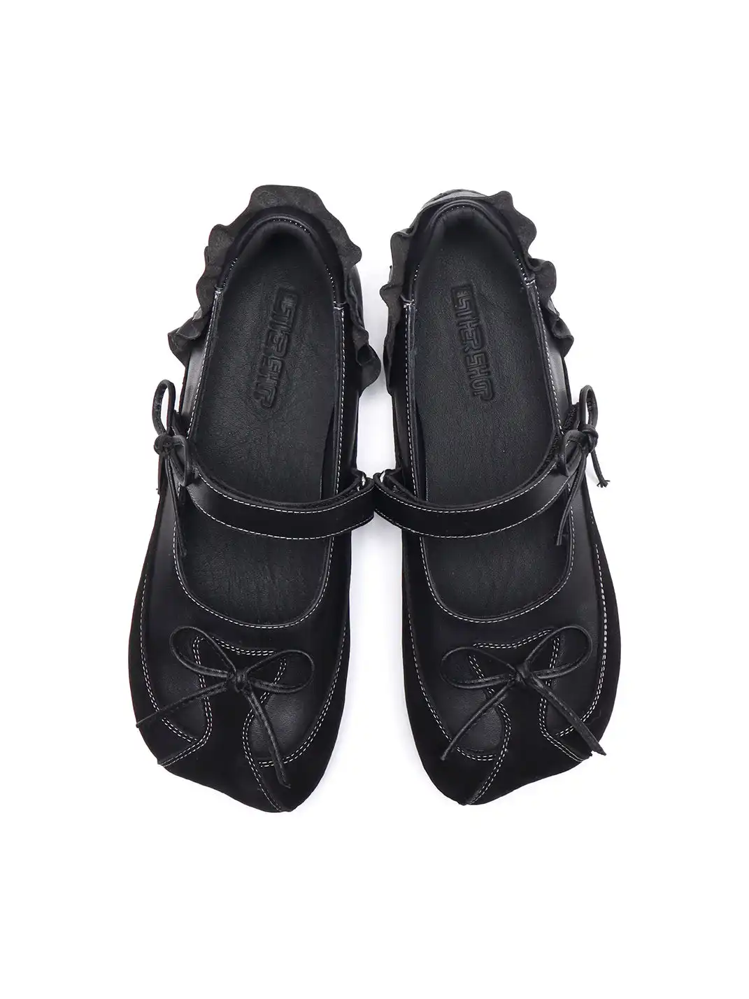 Asthershop | Bow Decor Mary Jane Flat Shoes