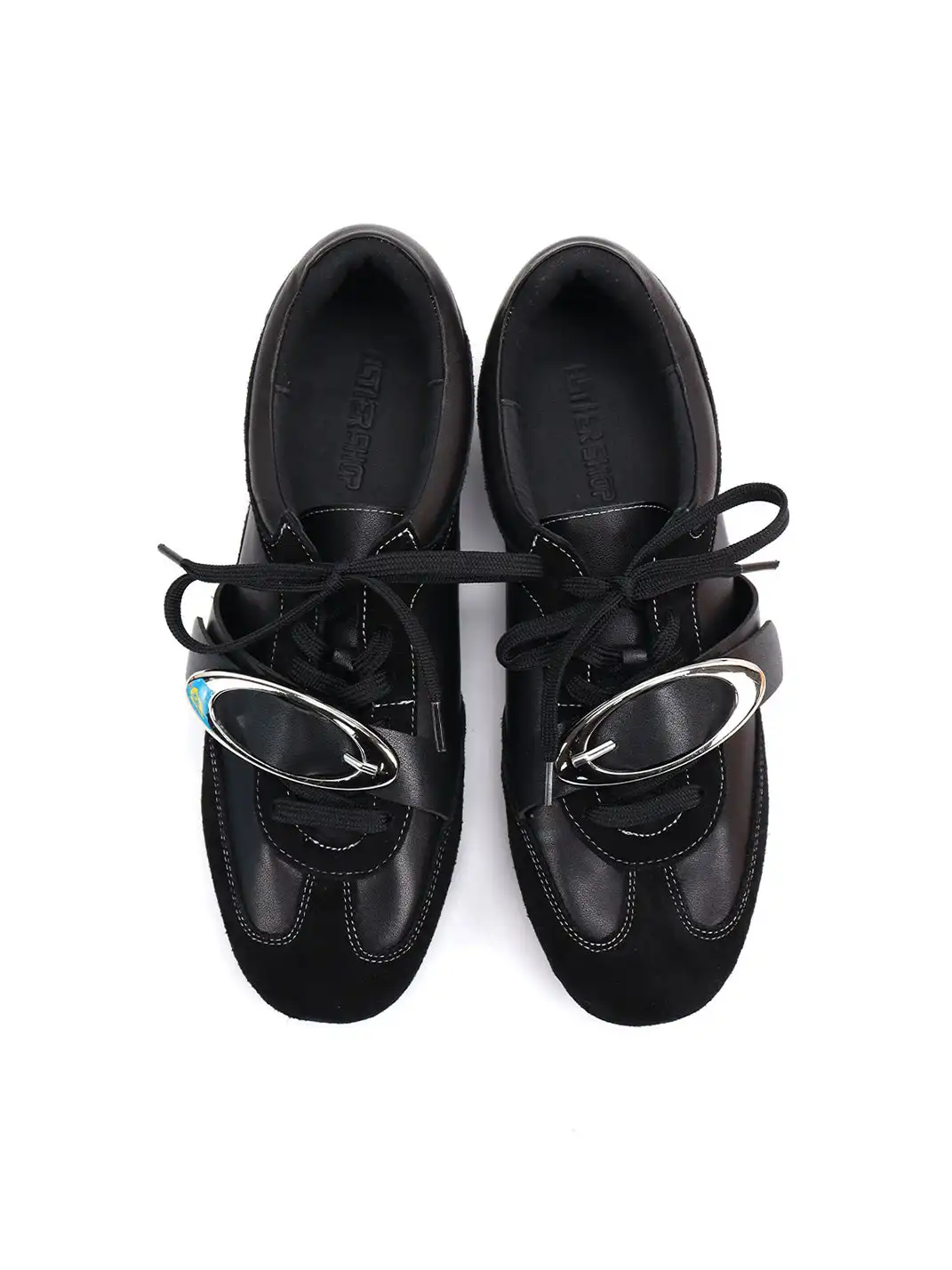 Asthershop | Metal Decor Genuine Leather German Training Shoes
