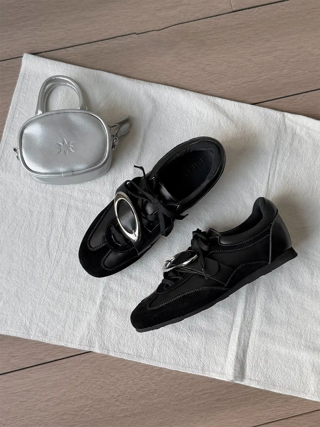 Asthershop | Metal Decor Genuine Leather German Training Shoes
