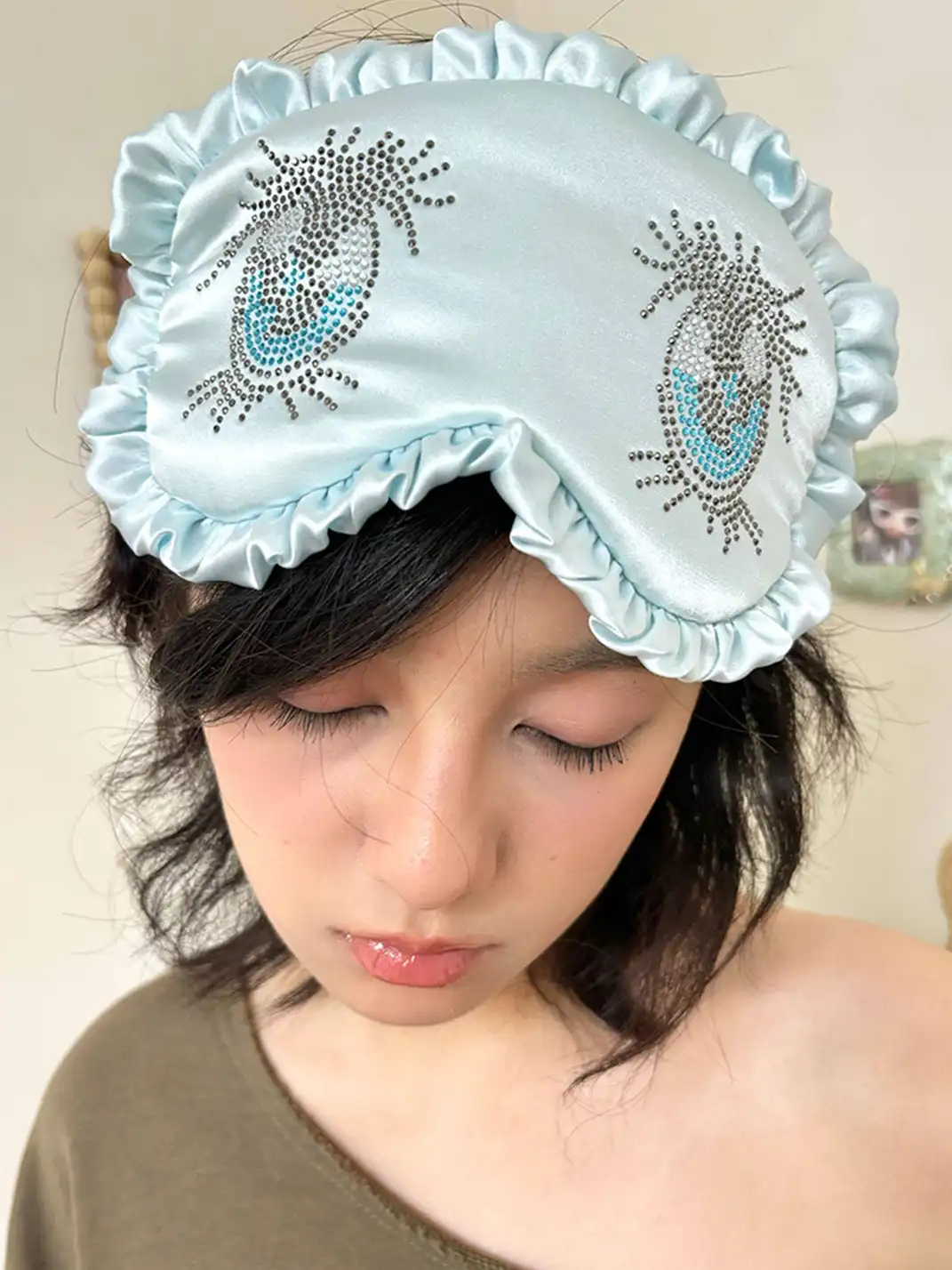 nit alcove | Rhinestone Polka Dot Eye Mask