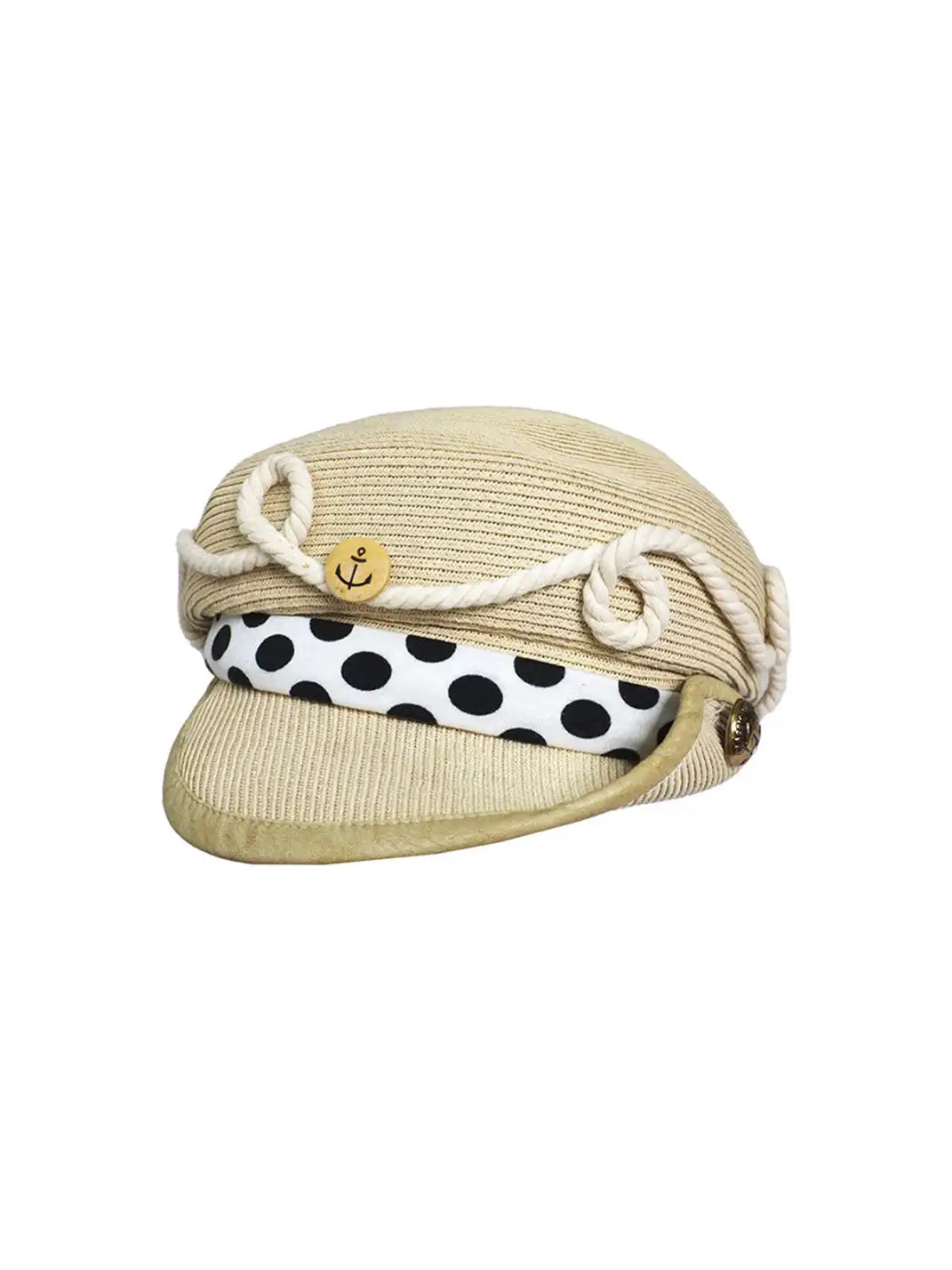 nit alcove | Nautical Polka Dot Knit Newsboy Cap