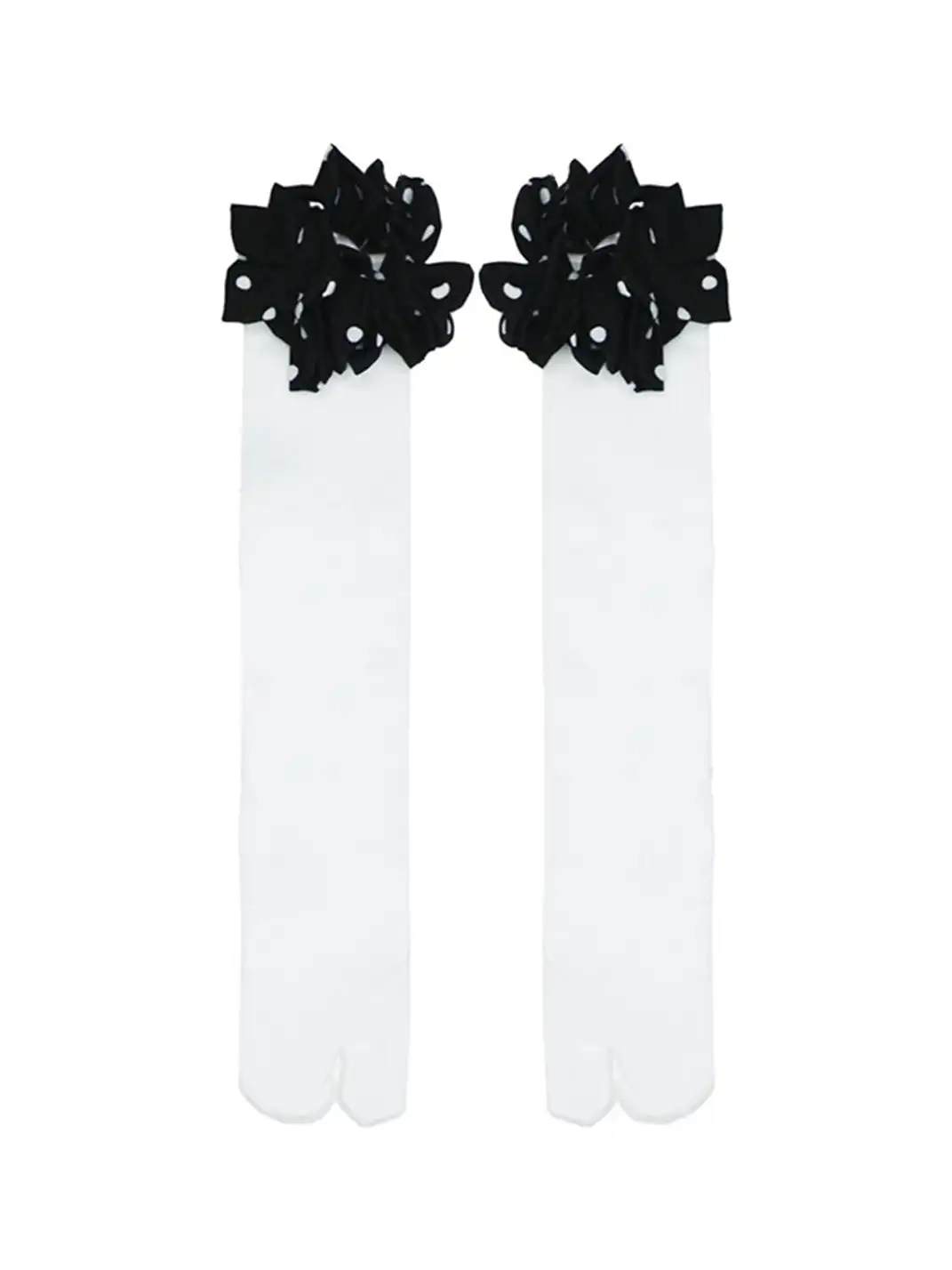nit alcove | Two-tone Lace Long Split-toe Socks