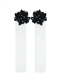 nit alcove | Two-tone Lace Long Split-toe Socks