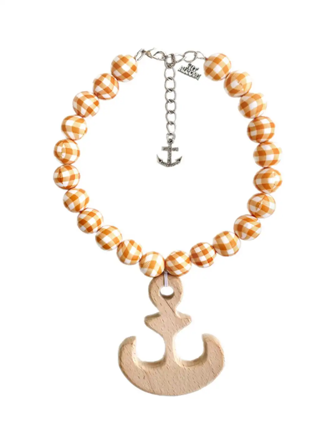 nit alcove | Handmade Wooden Anchor Beaded Necklace