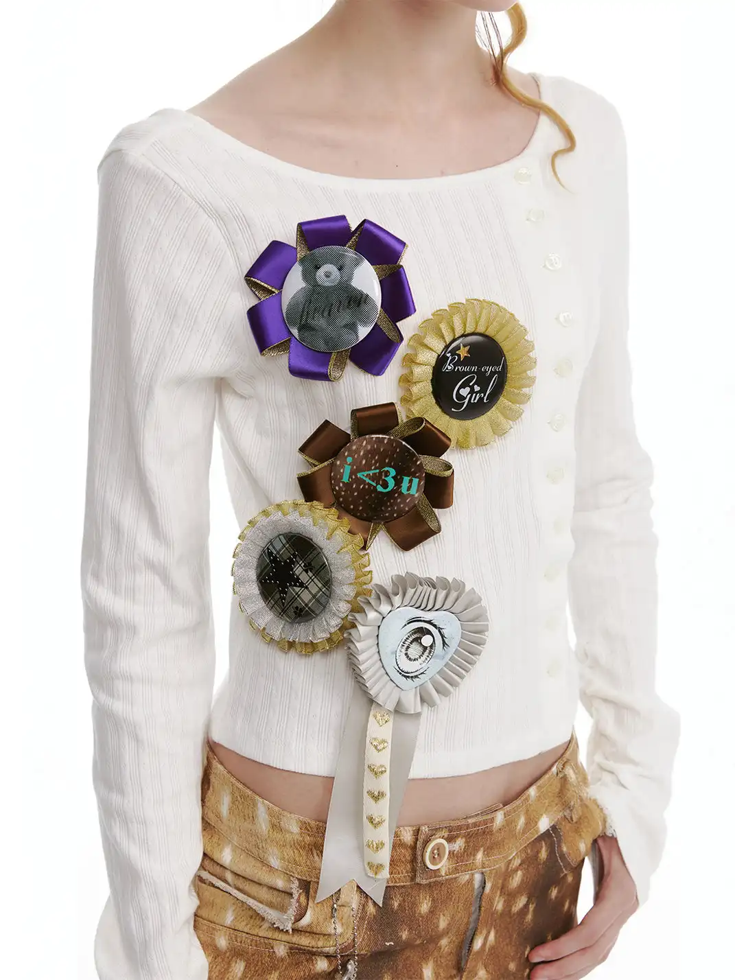nit alcove | All-season Versatile Printed Badge Brooch