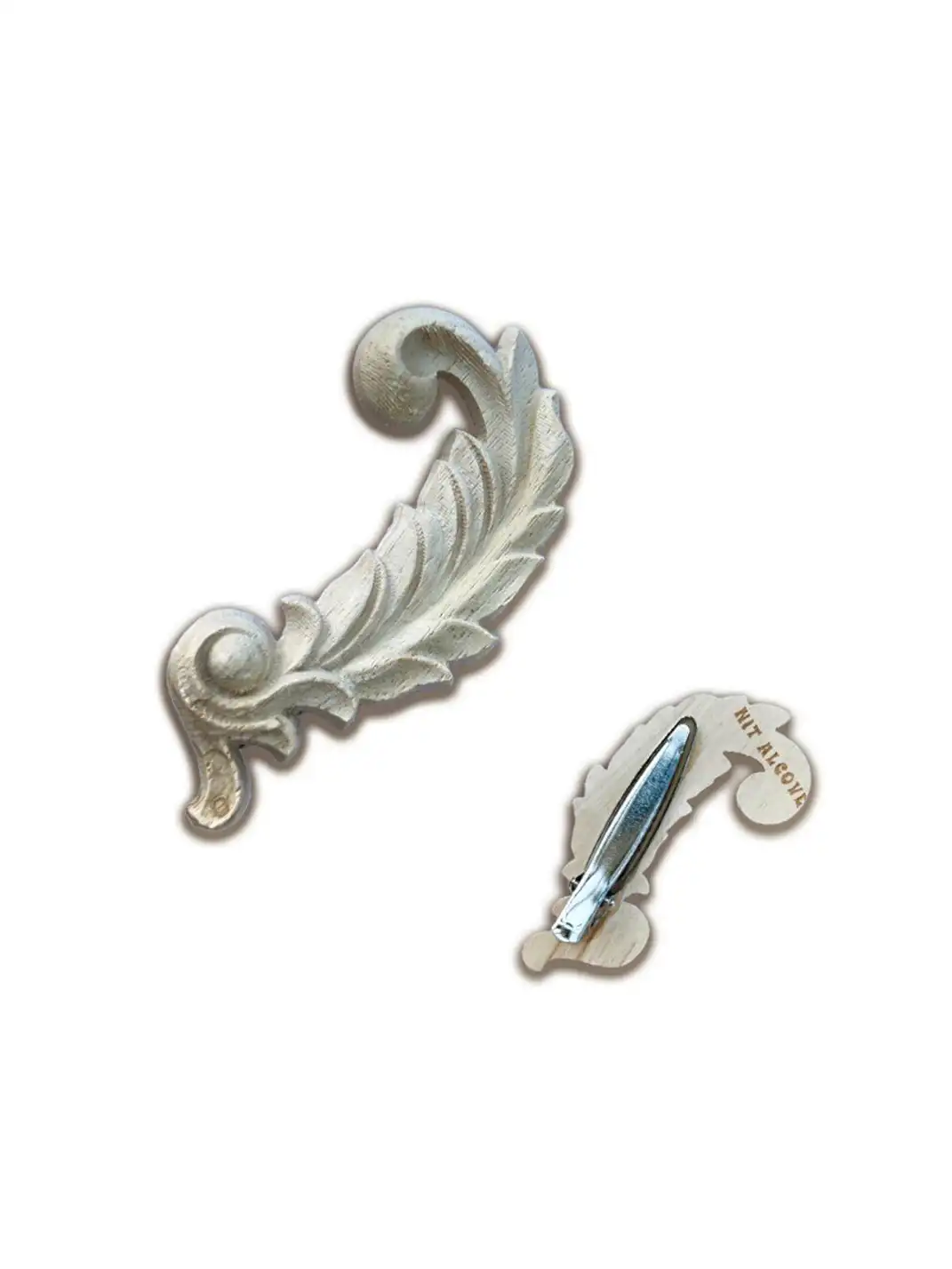 nit alcove | Multi-purpose Pure Wood Handmade Hair Clip & Sweater Brooch