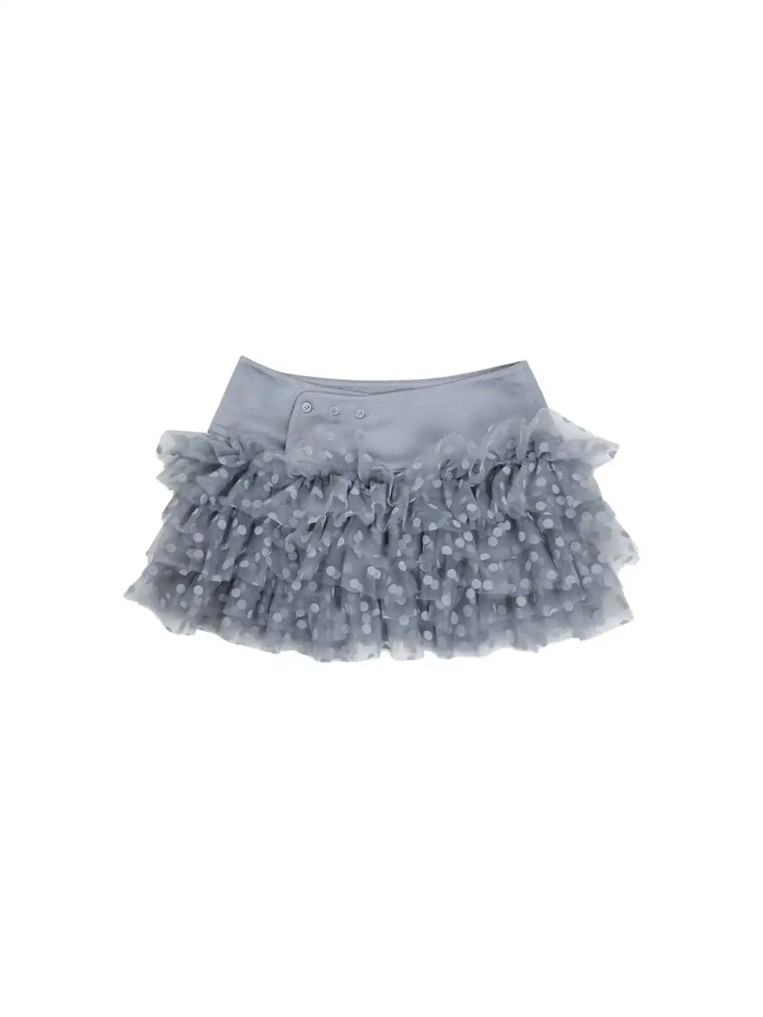 nit alcove | Two-tone Button Tulle Mini Skirt