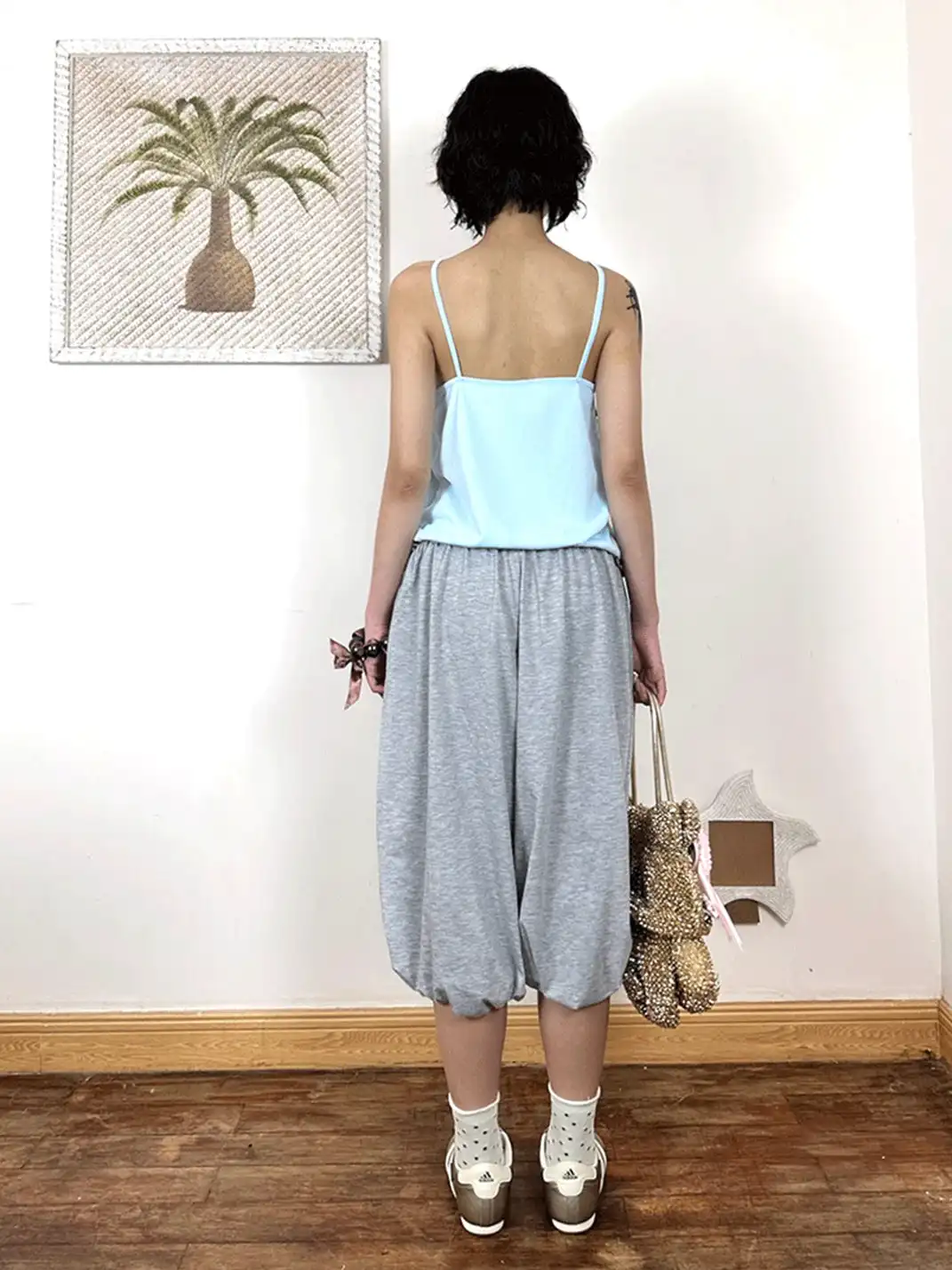 nit alcove | Two-tone Double Layer Polka Dot Spliced Camisole Vest