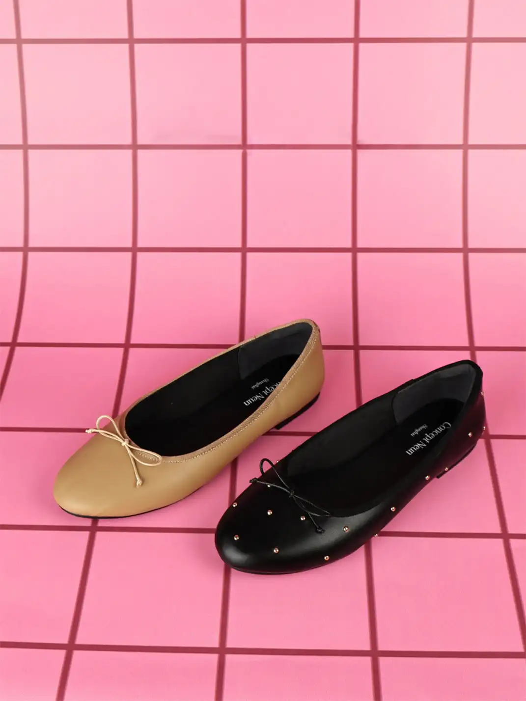 Concept Neun | Soft Bow Ballet Flat Shoes