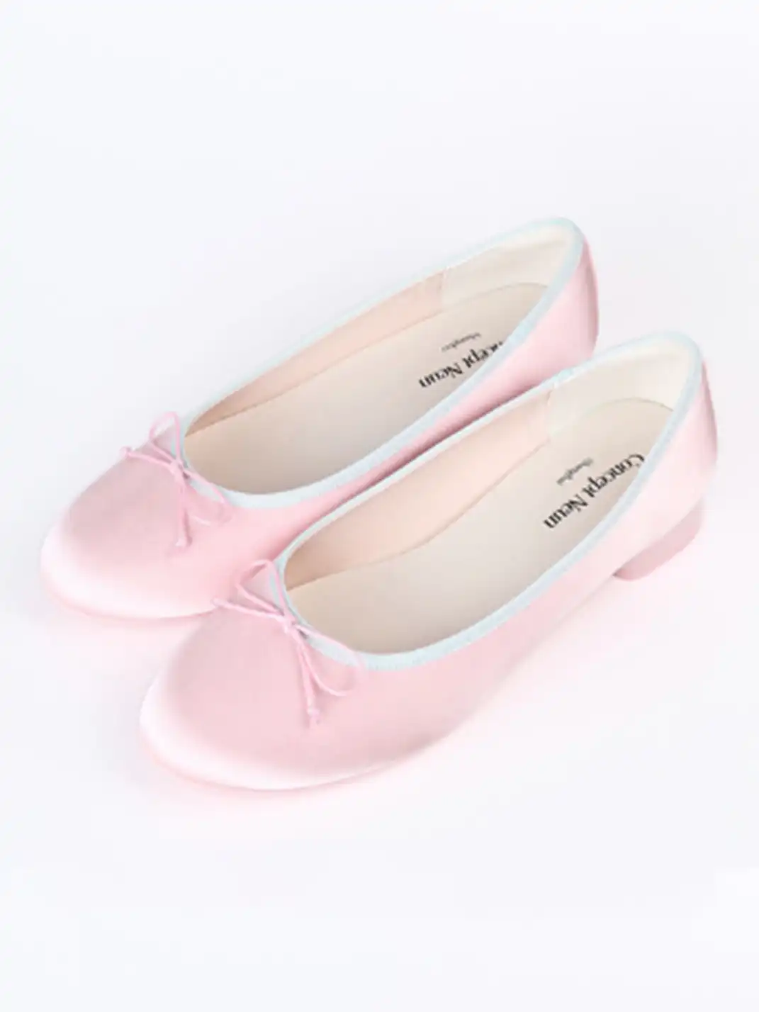 Concept Neun | Round Toe Satin Bow Mid-Heel Ballet Shoes