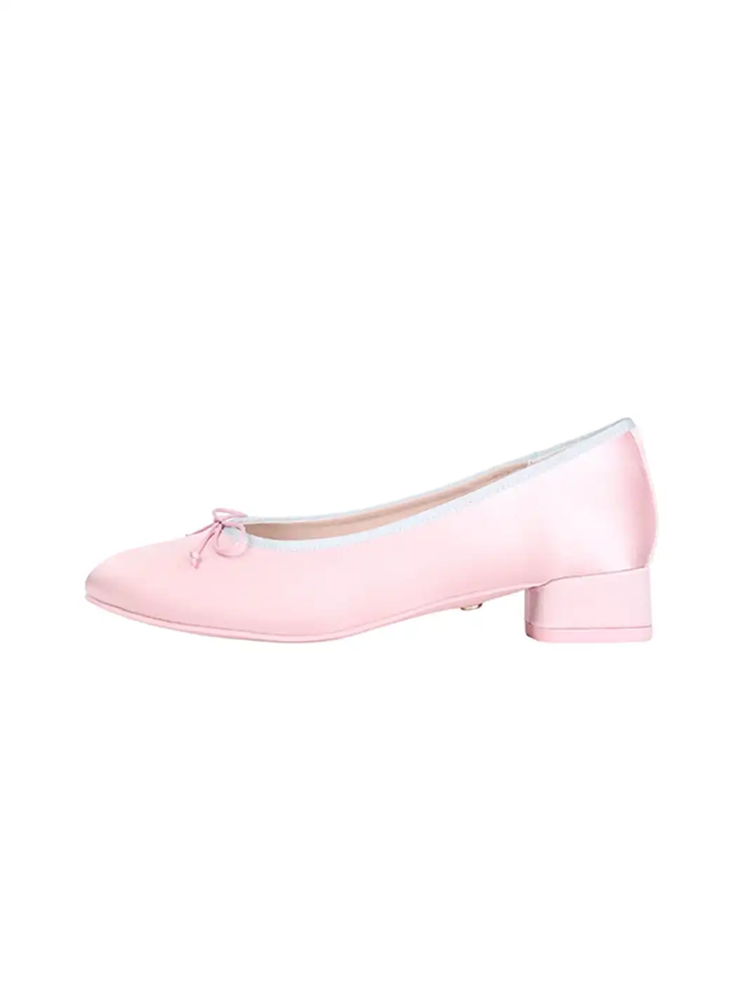 Concept Neun | Round Toe Satin Bow Mid-Heel Ballet Shoes