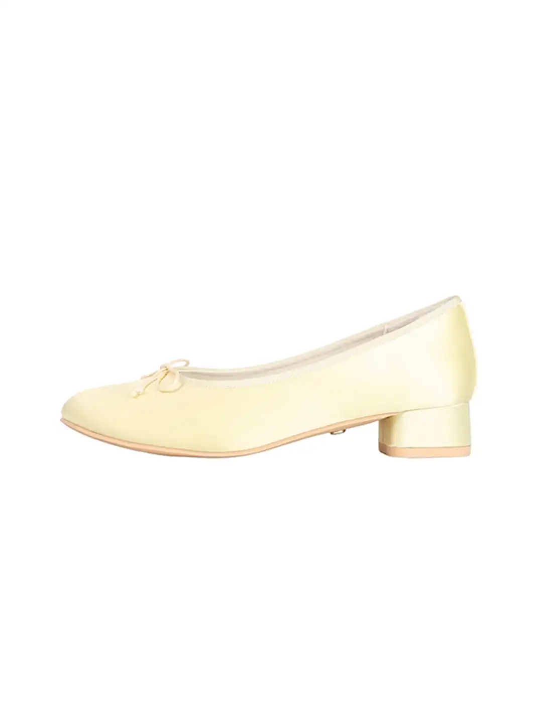 Concept Neun | Round Toe Satin Bow Mid-Heel Ballet Shoes