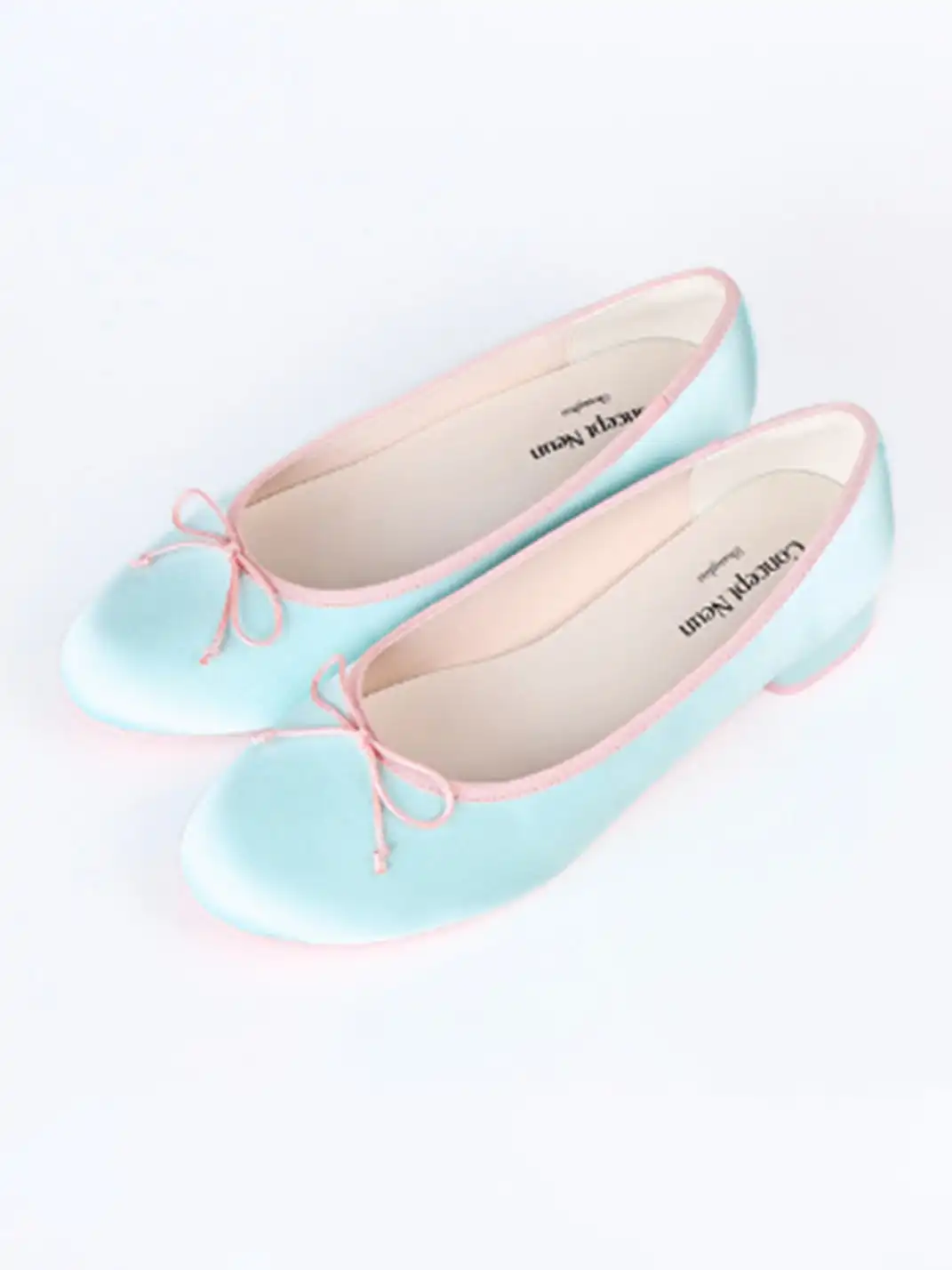 Concept Neun | Round Toe Satin Bow Mid-Heel Ballet Shoes