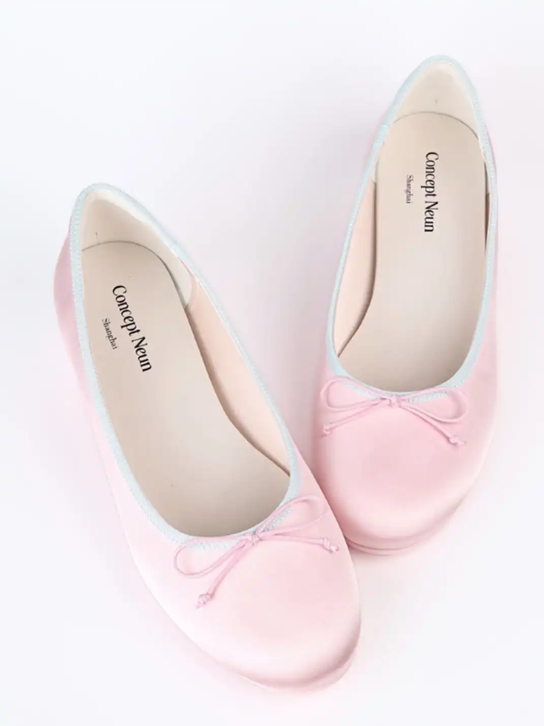 Concept Neun | Round Toe Satin Bow Mid-Heel Ballet Shoes
