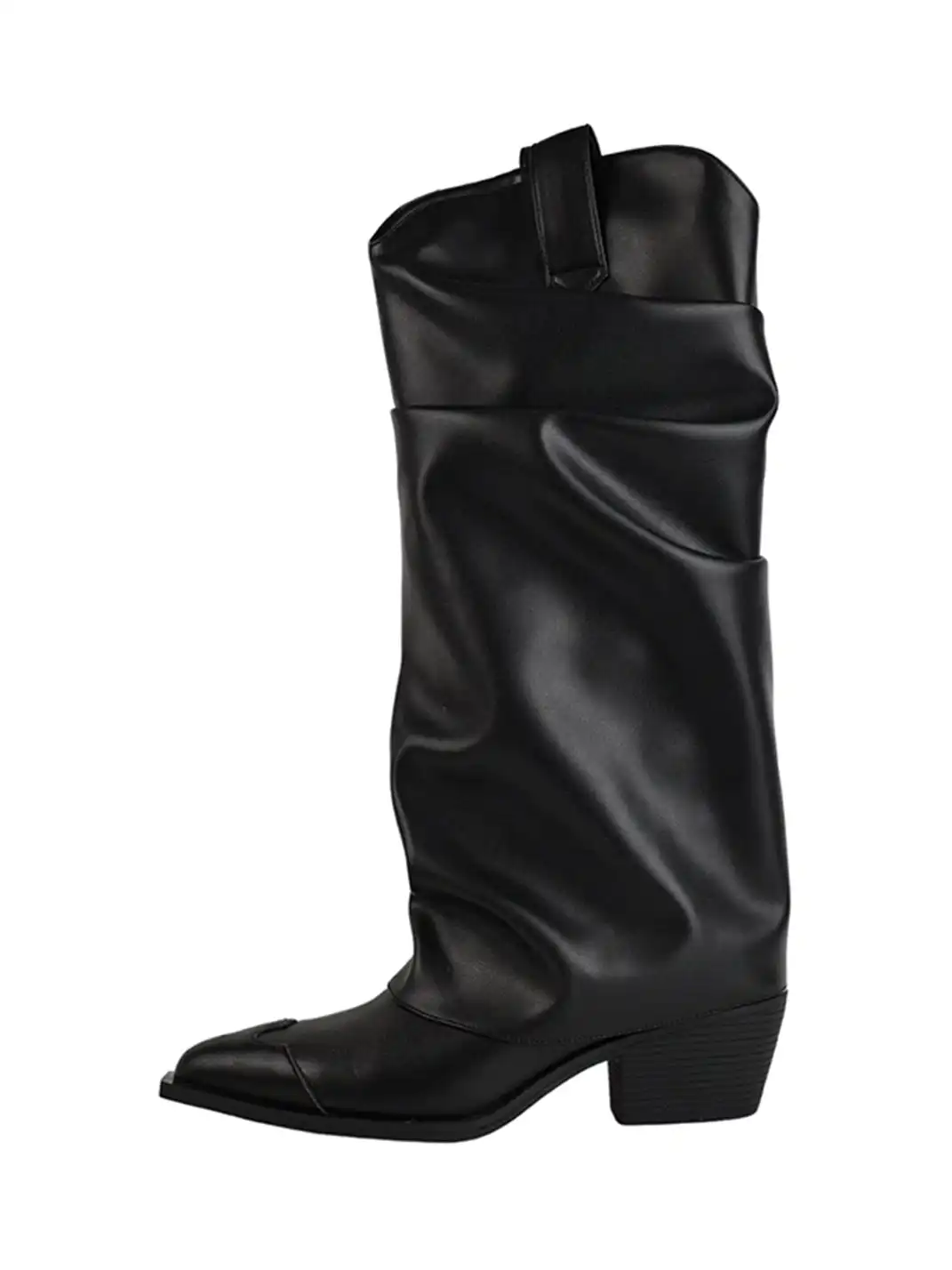 Concept Neun | Pointed Toe Western Slouchy High Boots