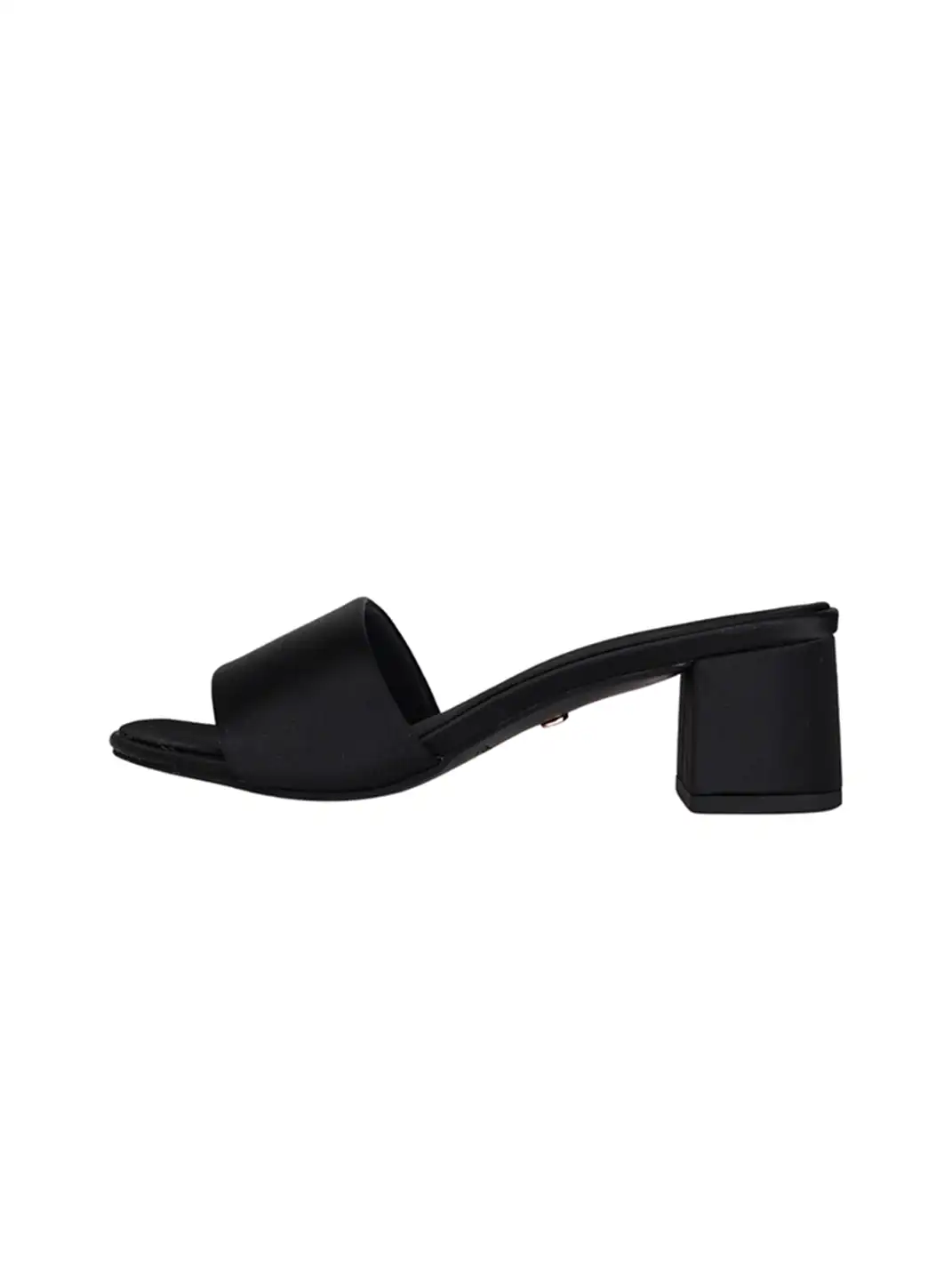 Concept Neun | Satin Round Toe Chunky Heel Sandals Slippers