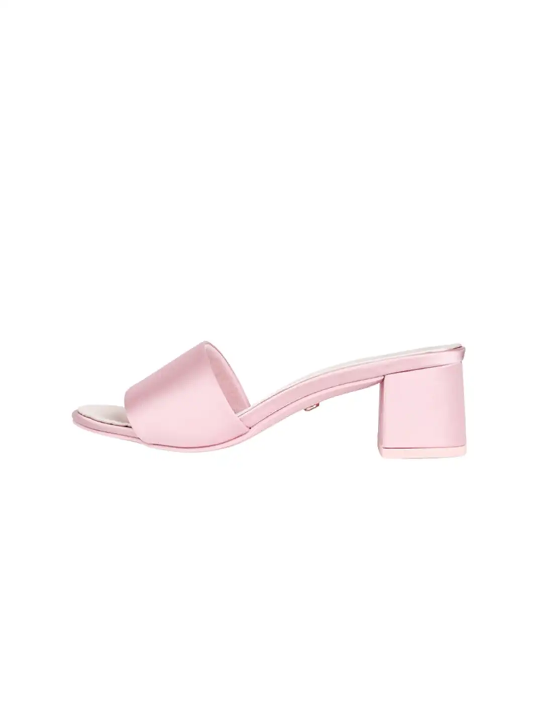 Concept Neun | Satin Round Toe Chunky Heel Sandals Slippers