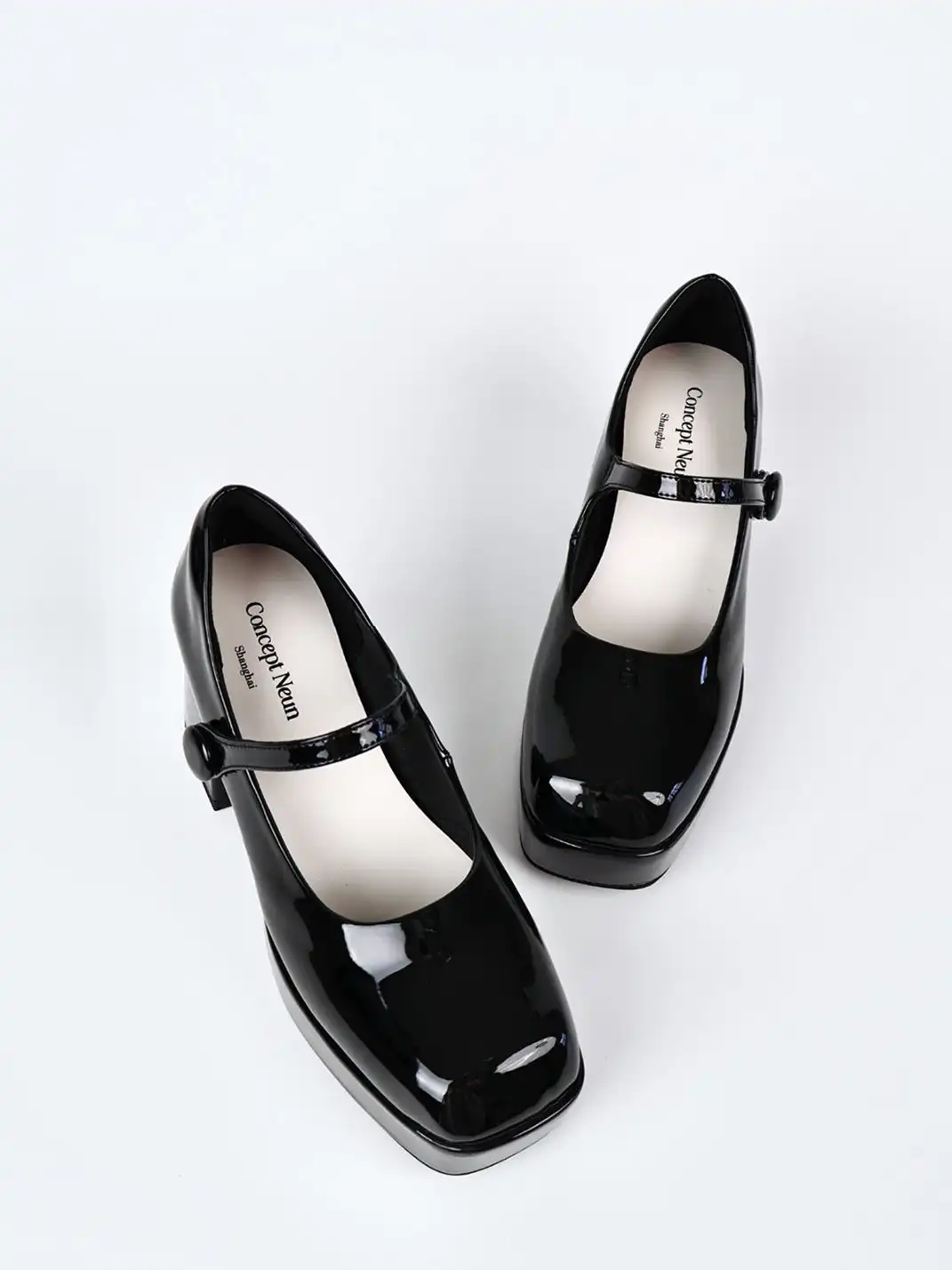 Concept Neun | Block Heel Square Toe Mary Jane Shoes