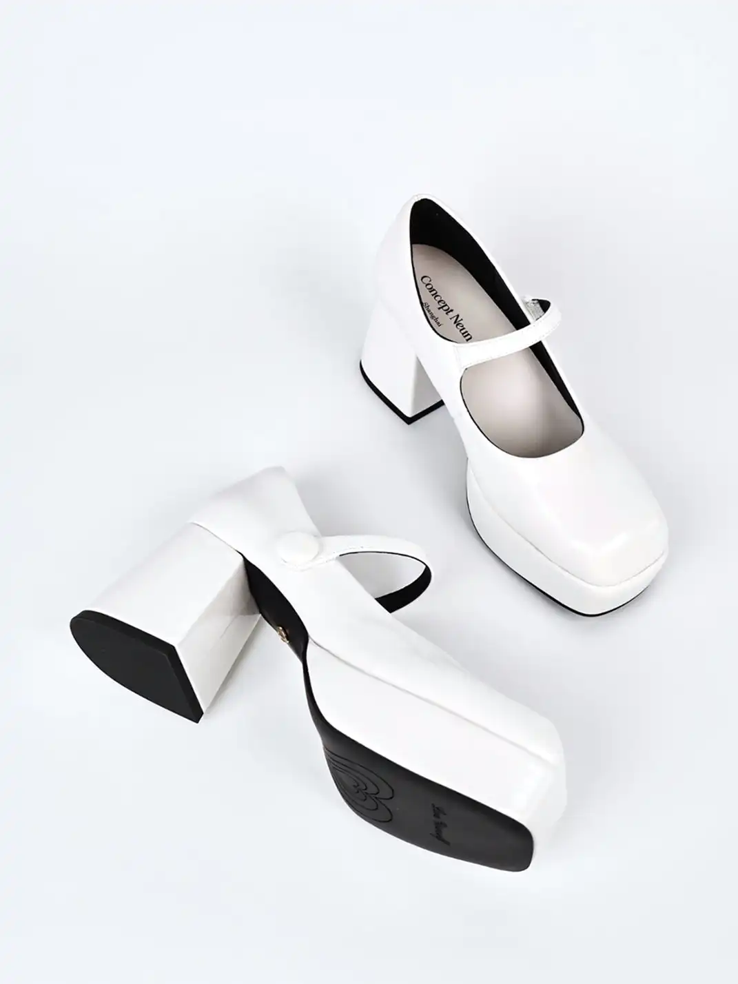 Concept Neun | Block Heel Square Toe Mary Jane Shoes