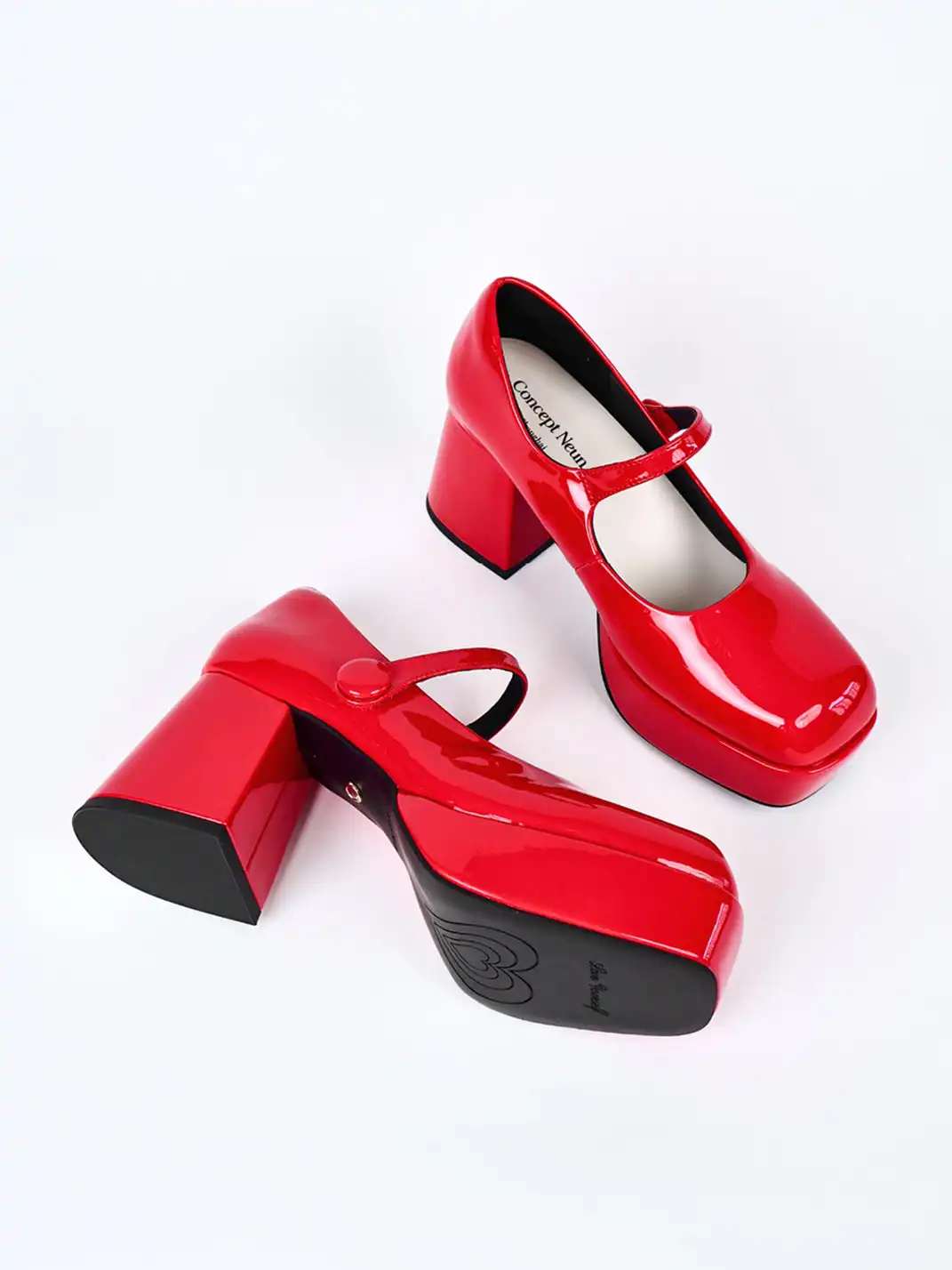 Concept Neun | Block Heel Square Toe Mary Jane Shoes