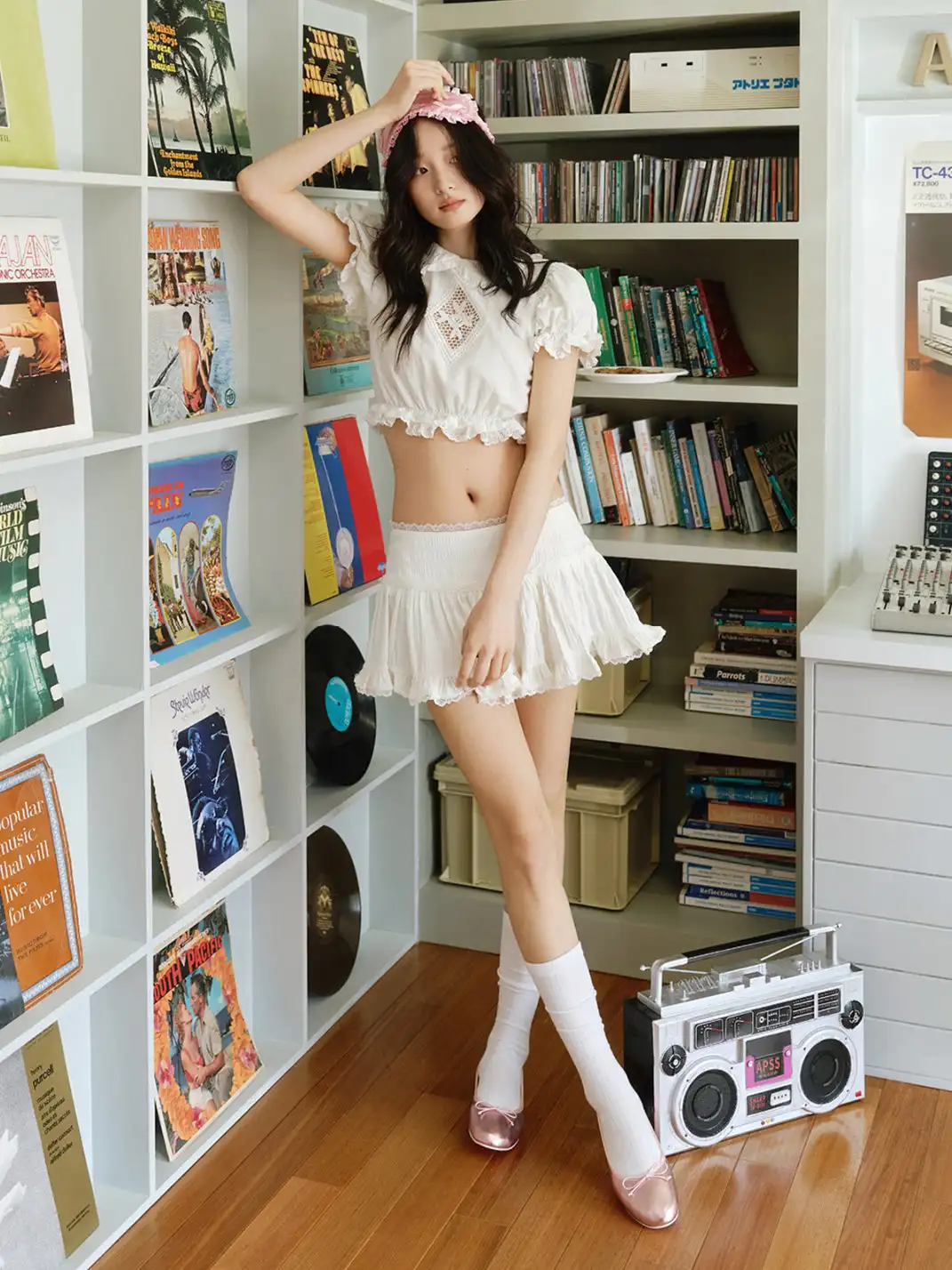 Concept Neun | Pink-Gold Bow Ballet Flats