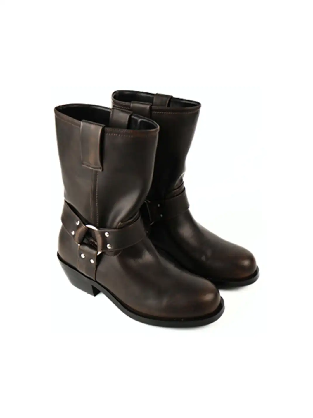Concept Neun | Distressed Round Toe Ankle Boots